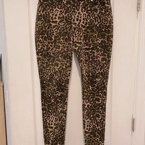 Jennifer Lopez leopard print jeans.